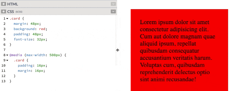 Static margin with media query
